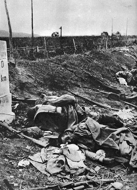 Żołnierze rumuńscy polegli na granicy swego państwa. Po spektakularnych sukcesach Niemców, Austriaków i Bułgarów na Bałkanach w początkach 1916 roku, jedyną enklawą pozostająca pod aliancką kontrola na południe od Dunaju był przyczółek salonicki zajęty w październiku 1915 roku, zresztą z pogwałceniem neutralności Grecji. Stacjonowała tam aliancka, koalicyjna Armia Wschodu (Orientu) dowodzona przez generała Maurice'a Sarrail. Podejmowane przez nią próby ofensyw na Serbię i Bułgarię nie przynosiły jednak latem 1916 roku większych efektów. W tej sytuacji rola bałkańskiego języczka u wagi przypadała Rumunii. Już 5 sierpnia 1914 roku ogłosiła ona neutralność. Skuszona ofertą zdobycia - kosztem Austro-Węgier - Siedmiogrodu i Bukowiny, wystąpiła jednak ostatecznie po stronie Ententy. 27 sierpnia 1916 roku włączyła się do wojny. Do połowy września 400 tys. wojska rumuńskie zajęły południowo-wschodnią część Siedmiogrodu. Jednocześnie jednak na Rumunów spadło równoległe uderzenie od południa i zachodu. Wojska rumuńskie zaczęły ponosić ciężkie straty. Na początku grudnia zajęty został Bukareszt. Żołnierze rumuńscy polegli na granicy swego państwa. Po spektakularnych sukcesach Niemców, Austriaków i Bułgarów na Bałkanach w początkach 1916 roku, jedyną enklawą pozostająca pod aliancką kontrola na południe od Dunaju był przyczółek salonicki zajęty w październiku 1915 roku, zresztą z pogwałceniem neutralności Grecji. Stacjonowała tam aliancka, koalicyjna Armia Wschodu (Orientu) dowodzona przez generała Maurice'a Sarrail. Podejmowane przez nią próby ofensyw na Serbię i Bułgarię nie przynosiły jednak latem 1916 roku większych efektów. W tej sytuacji rola bałkańskiego języczka u wagi przypadała Rumunii. Już 5 sierpnia 1914 roku ogłosiła ona neutralność. Skuszona ofertą zdobycia - kosztem Austro-Węgier - Siedmiogrodu i Bukowiny, wystąpiła jednak ostatecznie po stronie Ententy. 27 sierpnia 1916 roku włączyła się do wojny. Do połowy września 400 tys. wojska rumuńskie zajęły południowo-wschodnią część Siedmiogrodu. Jednocześnie jednak na Rumunów spadło równoległe uderzenie od południa i zachodu. Wojska rumuńskie zaczęły ponosić ciężkie straty. Na początku grudnia zajęty został Bukareszt.