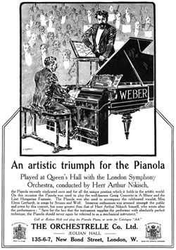 Reklama pianoli z 1912 r. (fot. wikimedia)