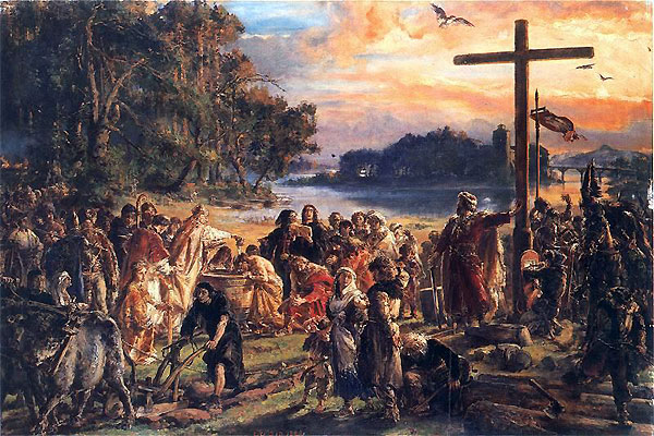Zaprowadzenie chrześcijaństwa, mal. Jan Matejko (fot. wikimedia) Zaprowadzenie chrześcijaństwa, mal. Jan Matejko (fot. wikimedia)
