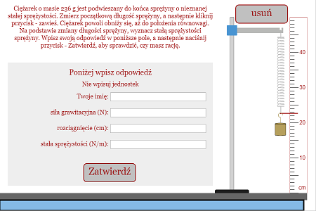 Stała sprężystości sprężyny - zadanie
