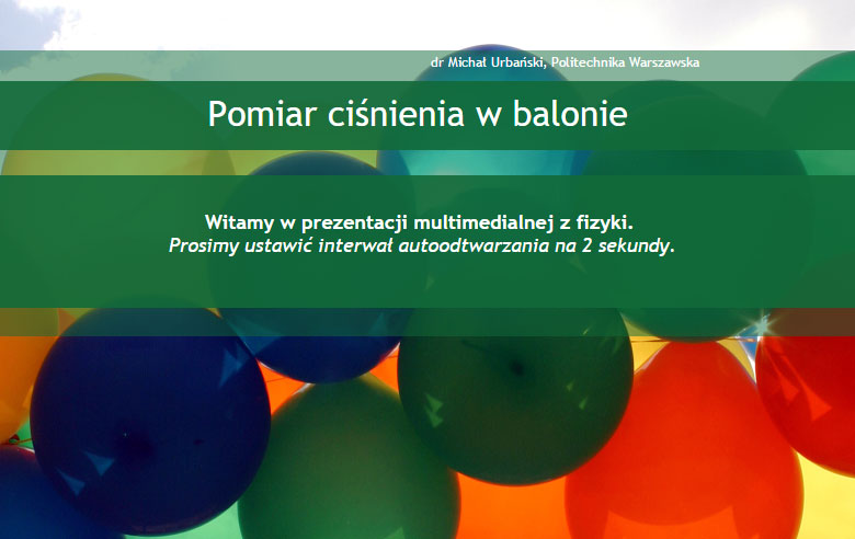 Pomiar ciśnienia w balonie